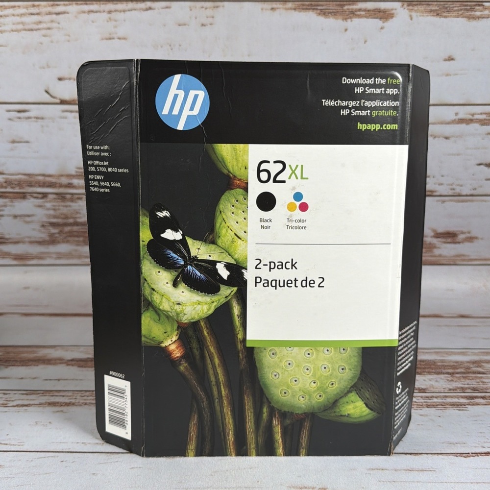 Genuine HP 62XL Ink Cartridge Combo Pack Black & Tri-Color New Exp 02/2026